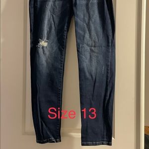 Slightly distressed jeans